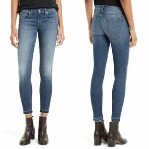 Rag & Bone Ankle Skinny Jeans Clean Lily Dale Released Raw Hem